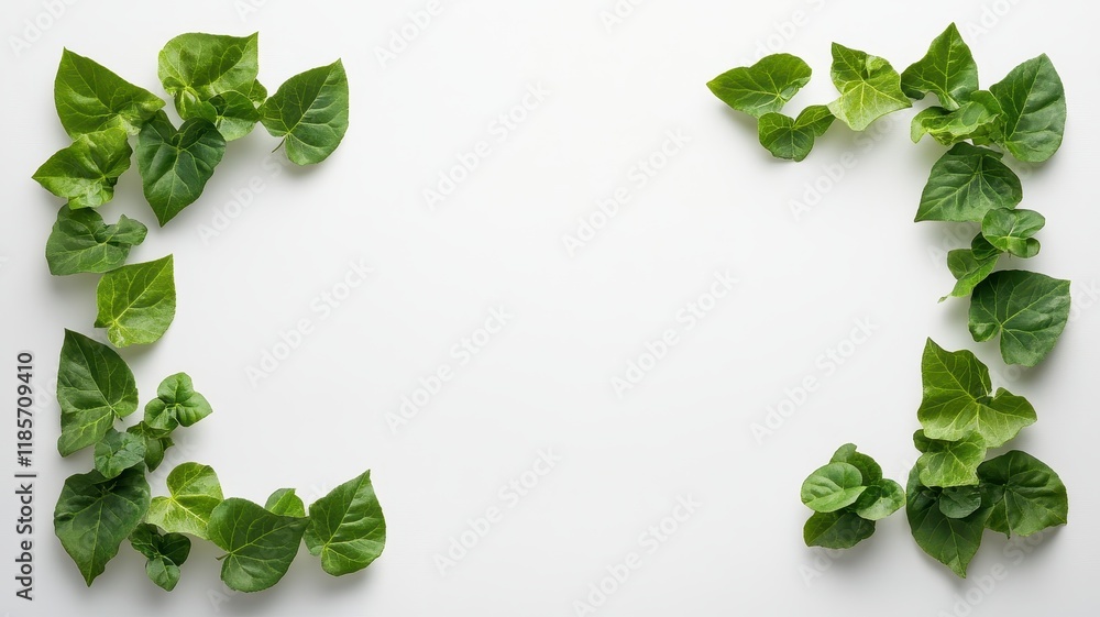 Naklejka premium Elegant Decorative Green Foliage Frame for Nature-Inspired Designs and Creative Projects