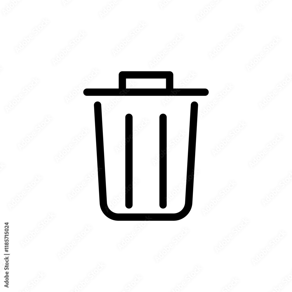 trash can icon, simple flat style, pictogram logo sign symbol vector illustration, isolated on white for mobile app trash can icon, simple flat style, pictogram logo sign symbol vector illustration, isolated on white for mobile app