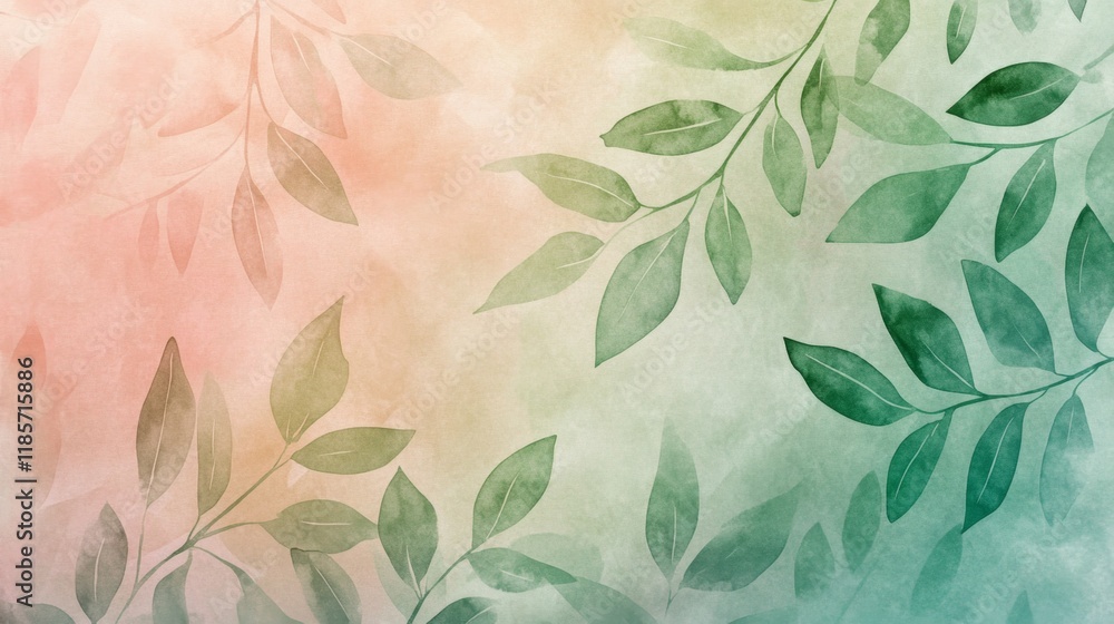Leafy abstract background design nature graphic art soft color palette artistic perspective organic aesthetic for calmness Leafy abstract background design nature graphic art soft color palette artistic perspective organic aesthetic for calmness