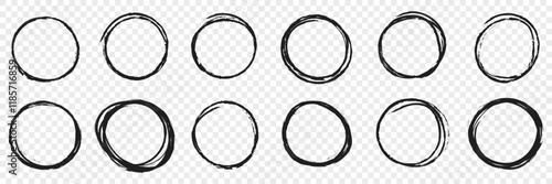 Circle line sketch icon in hand drawn style. Circular scribble doodle vector illustration on isolated background. Pencil or pen bubble sign business concept.