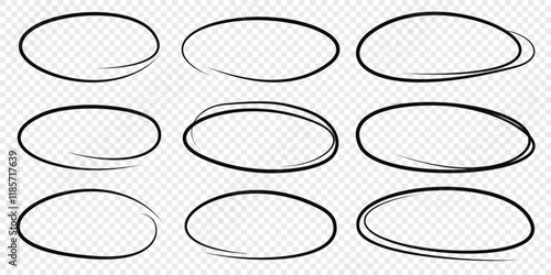 Circle line sketch icon in hand drawn style. Circular scribble doodle vector illustration on isolated background. Pencil or pen bubble sign business concept.