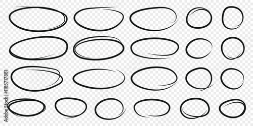 Circle line sketch icon in hand drawn style. Circular scribble doodle vector illustration on isolated background. Pencil or pen bubble sign business concept.