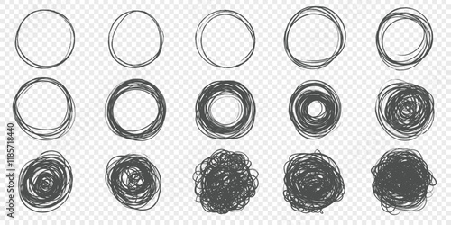 Circle line sketch icon in hand drawn style. Circular scribble doodle vector illustration on isolated background. Pencil or pen bubble sign business concept.