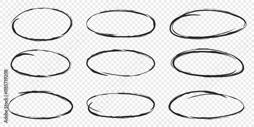 Circle line sketch icon in hand drawn style. Circular scribble doodle vector illustration on isolated background. Pencil or pen bubble sign business concept.