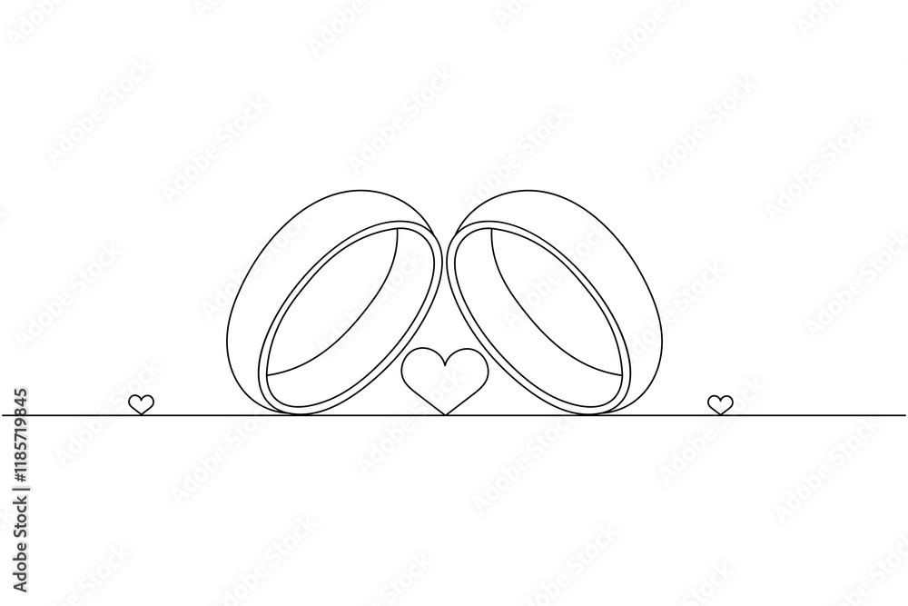 Wedding ring one line art style vector illustration and isolated outline flat icon
Wedding ring one line art style vector illustration and isolated outline flat icon