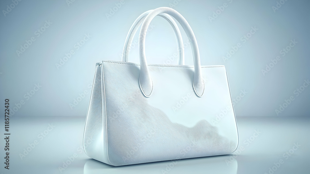 Elegant white handbag, studio shot, soft lighting, abstract background. Elegant white handbag, studio shot, soft lighting, abstract background.