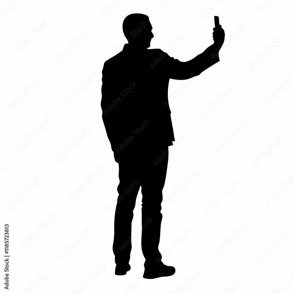 A man is taking a picture of himself with a cell phone. He is wearing a suit and tie A man is taking a picture of himself with a cell phone. He is wearing a suit and tie