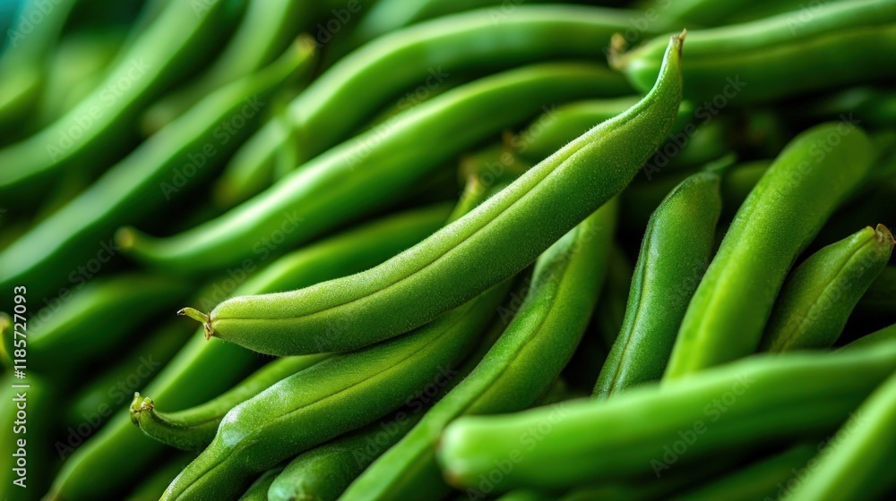 Vibrant Green Beans: A Close-Up of Freshness Vibrant Green Beans: A Close-Up of Freshness