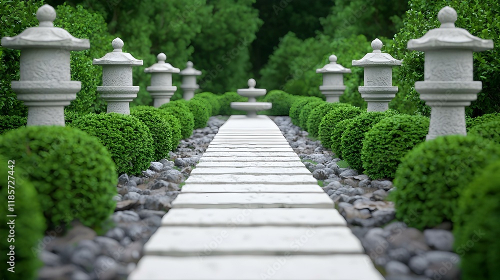 Serene Zen Garden, tranquil stone pathway, lush greenery, gentle water features, harmonious design, peaceful retreat for meditation and reflection Serene Zen Garden, tranquil stone pathway, lush greenery, gentle water features, harmonious design, peaceful retreat for meditation and reflection