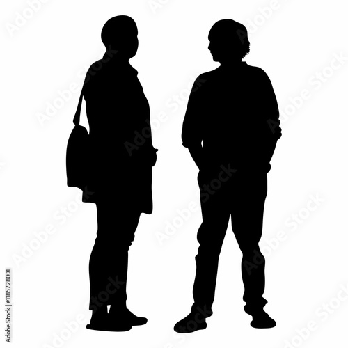 Two people standing next to each other. One of them is holding a bag. The other person is holding a bag as well