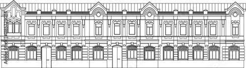 sketch illustrator design engineering drawing architecture building castle government colonial hotel apartment classic vintage ethnic europe.eps