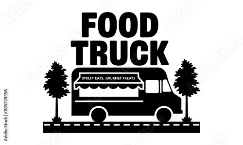 Food and Food Truck vector clipart icon