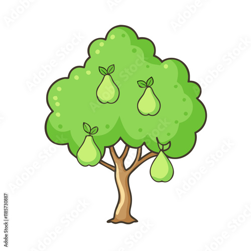 pear tree vector icon, trees vector illustration - simple illustration of pear tree perfect for logos, and trees-themed designs.