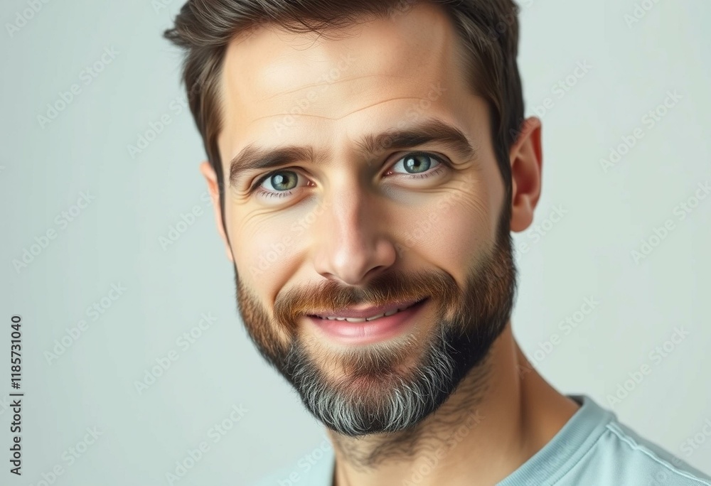 Obraz premium Portrait of a bearded man with a subtle smile