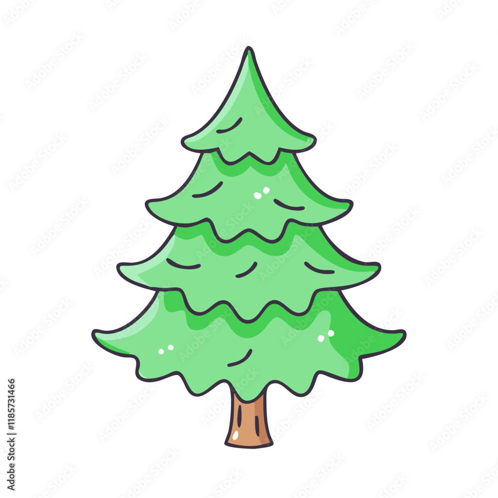 pine tree vector icon, trees vector illustration - simple illustration of pine tree perfect for logos, and trees-themed designs.