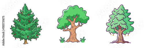 yew tree vector icon, trees vector illustration - simple illustration of yew tree perfect for logos, and trees-themed designs.