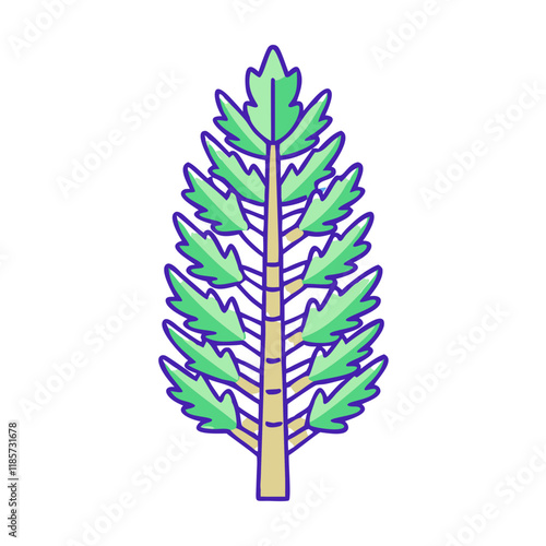 larch tree vector icon, trees vector illustration - simple illustration of larch tree perfect for logos, and trees-themed designs.