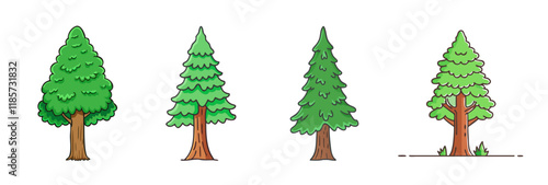 redwood tree vector icon, trees vector illustration - simple illustration of redwood tree perfect for logos, and trees-themed designs.