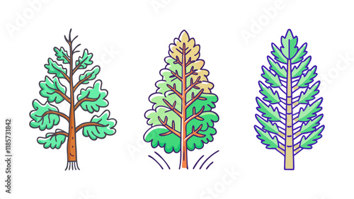 larch tree vector icon, trees vector illustration - simple illustration of larch tree perfect for logos, and trees-themed designs.