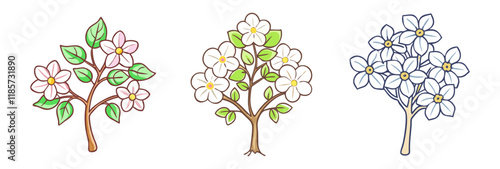 dogwood tree vector icon, trees vector illustration - simple illustration of dogwood tree perfect for logos, and trees-themed designs.