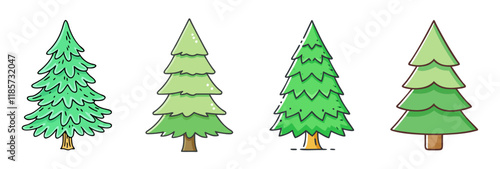 spruce tree vector icon, trees vector illustration - simple illustration of spruce tree perfect for logos, and trees-themed designs. photo