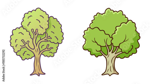 sycamore tree vector icon, trees vector illustration - simple illustration of sycamore tree perfect for logos, and trees-themed designs. photo