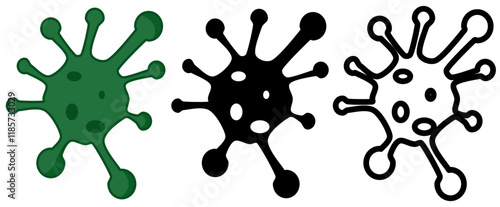 virus icon, simple flat style, logo sign symbol vector illustration pictogram, isolated on white for mobile app