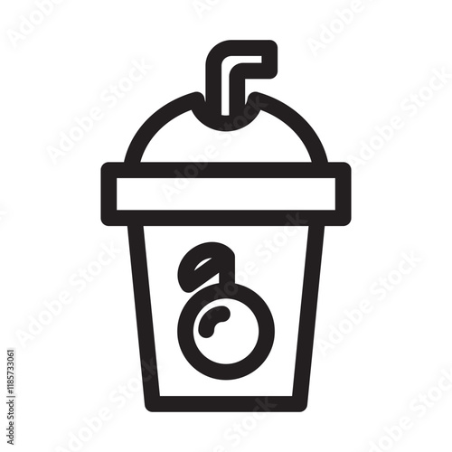 Orange drink icon, representing refreshing citrus beverages, ideal for juice or summer themes.