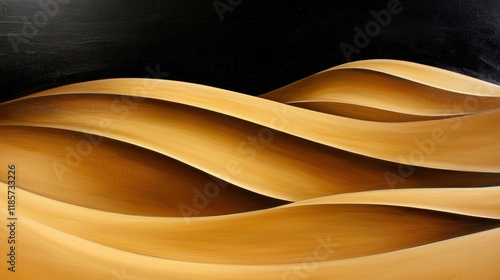 an abstract painting of a desert landscape with waves