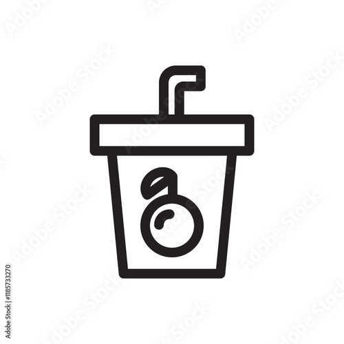 Orange drink icon, representing refreshing citrus beverages, ideal for juice or summer themes.