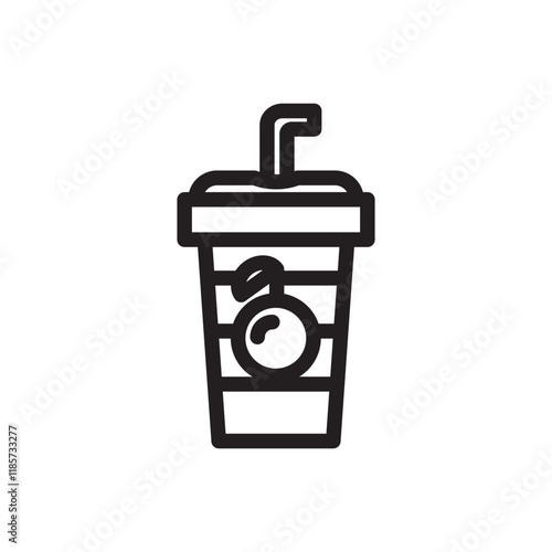 Orange drink icon, representing refreshing citrus beverages, ideal for juice or summer themes.