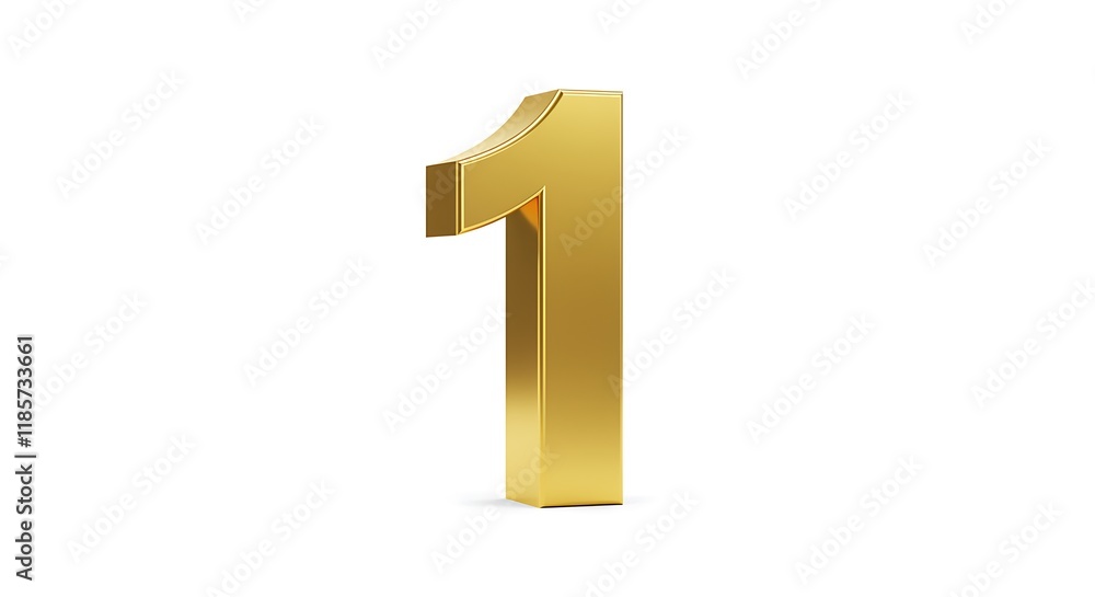 Gold Number One 3D Render First Place Award Success