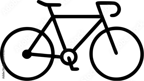Cycling in outline icon style, health and fitness theme.