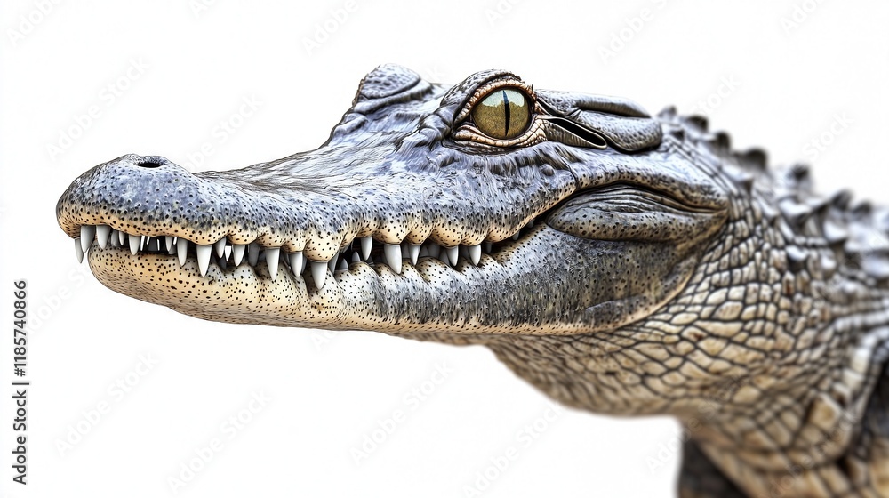 Fototapeta premium crocodile ,Full depth of field, isolated on white background
