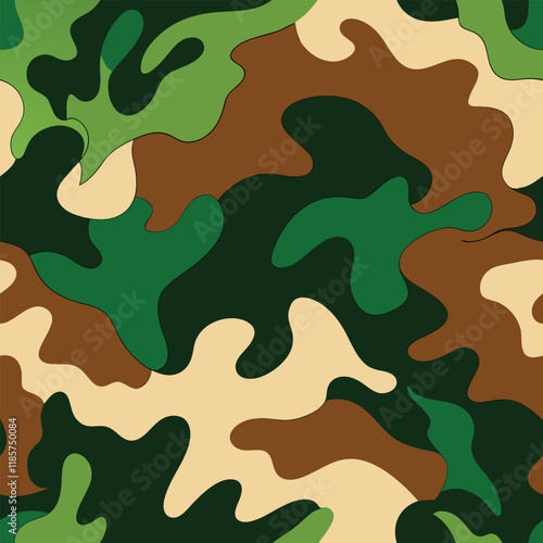 Curtains with military prints, jackets Full seamless military camouflage dark texture skin pattern vector for textile. 