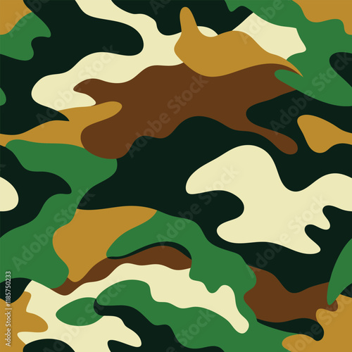 Wallets and pouches, jackets Full seamless military camouflage dark texture skin pattern vector for textile. 