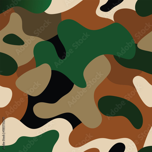 Camouflage-patterned watches, jackets Full seamless military camouflage dark texture skin pattern vector for textile.