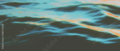 Subtle wave pattern banner template with calming fluid dynamics in center space