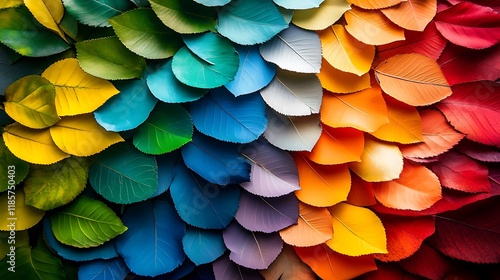 Wallpaper Mural Colorful leaves arranged in a rainbow pattern. Torontodigital.ca