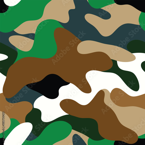 Outdoor and Tactical Gear, jackets Full seamless military camouflage dark texture skin pattern vector for textile.