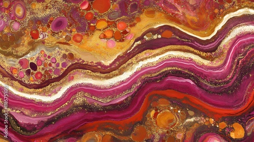 Abstract Gold   Burgundy Marble Texture