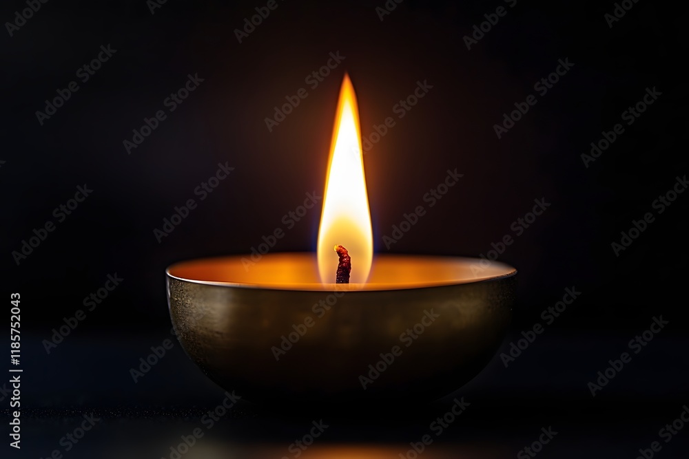 Single candle flame burning dark background, meditation Single candle flame burning dark background, meditation