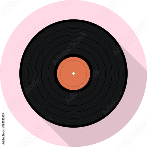Vintage vinyl record, retro vinyl record icon. Vector, designer illustration. Vector.