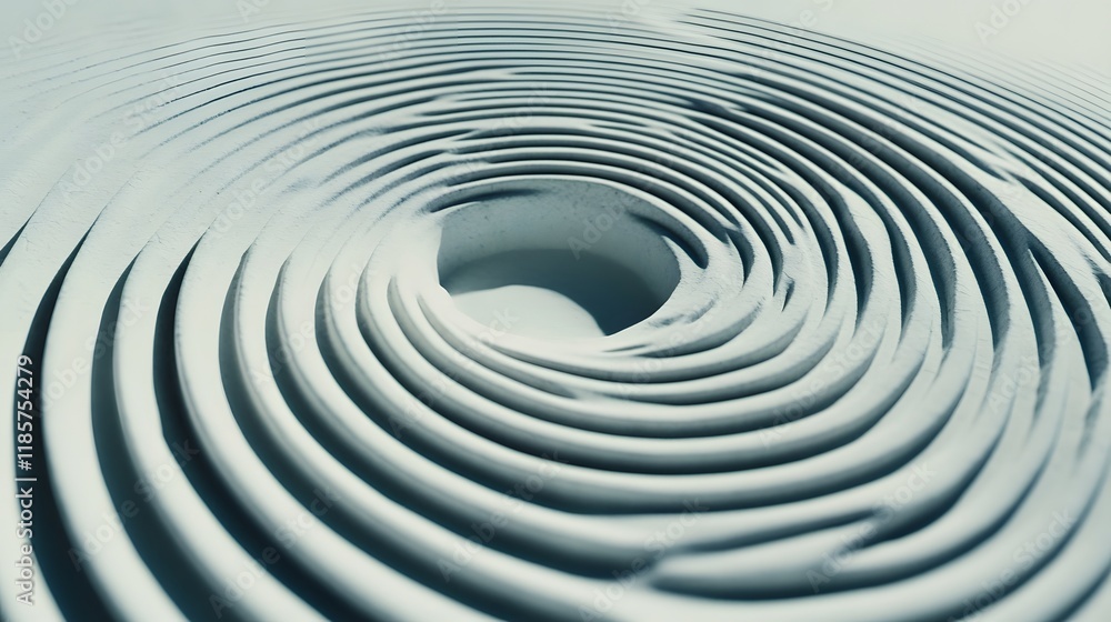 Obraz premium Abstract White Spiral Design Concentric Circles Texture