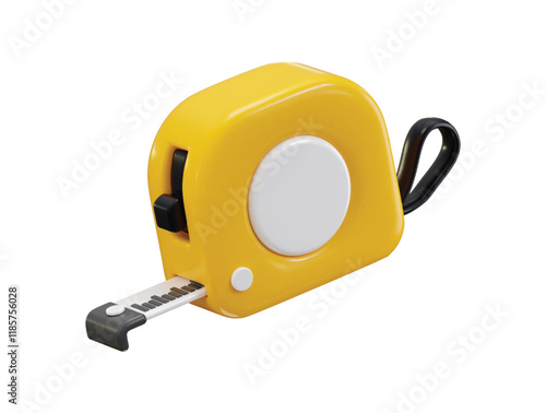 Measure tape icon 3d render concept of construction work hardware tools icon vector illustration