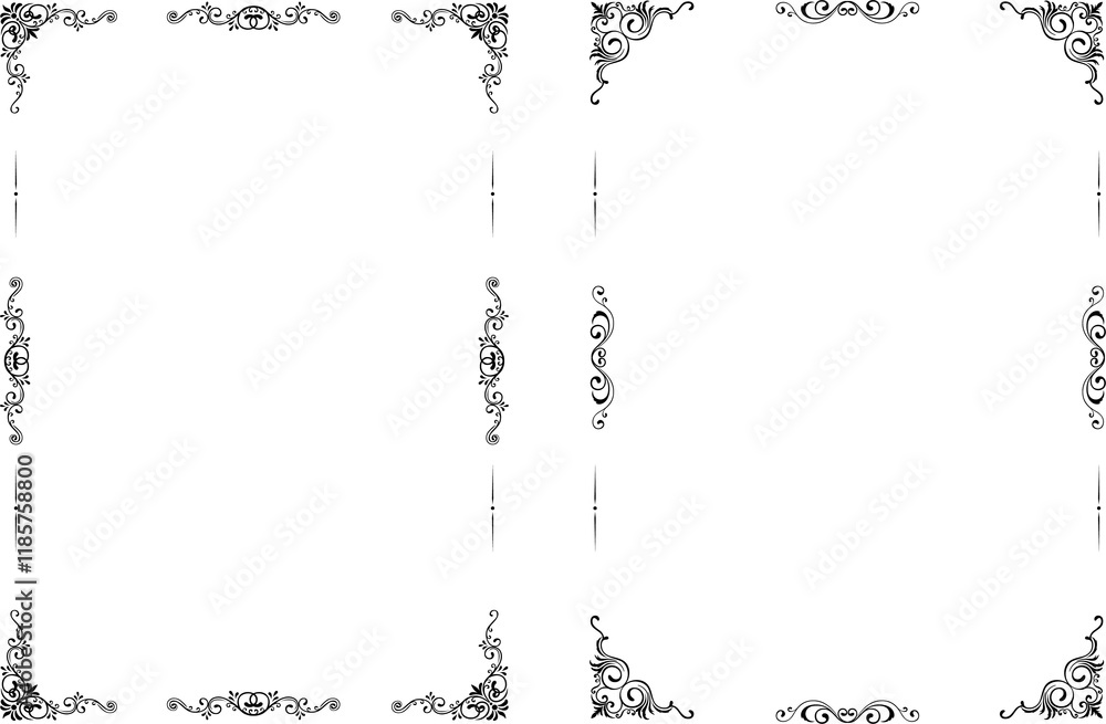 Obraz premium vector frames black on a white background