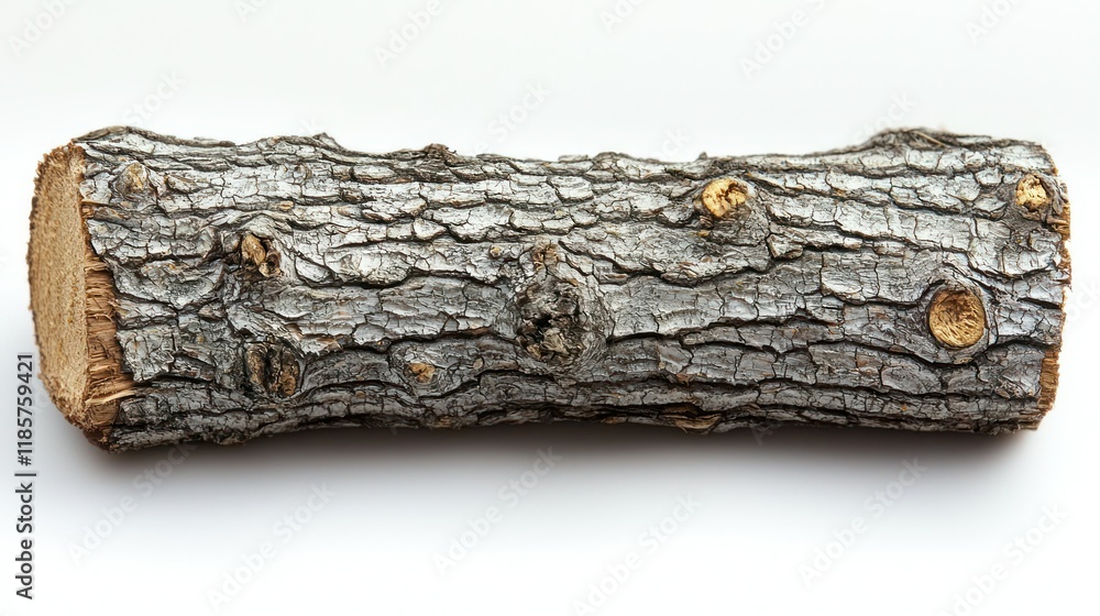 Grayish-Brown Tree Trunk Isolated on White Background Grayish-Brown Tree Trunk Isolated on White Background