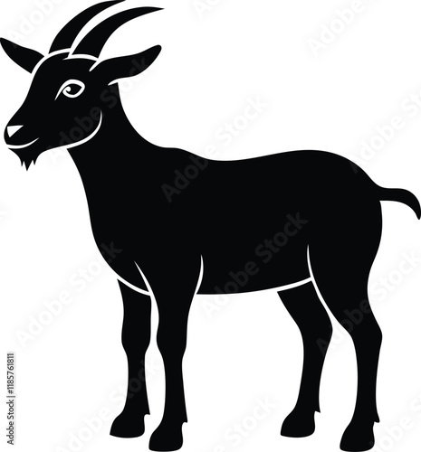 goat silhouette vector, baby goat silhouette