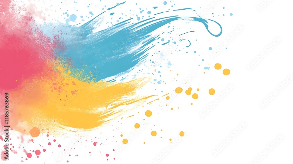 Fototapeta premium Abstract Colorful Paint Splashes and Swirls Design