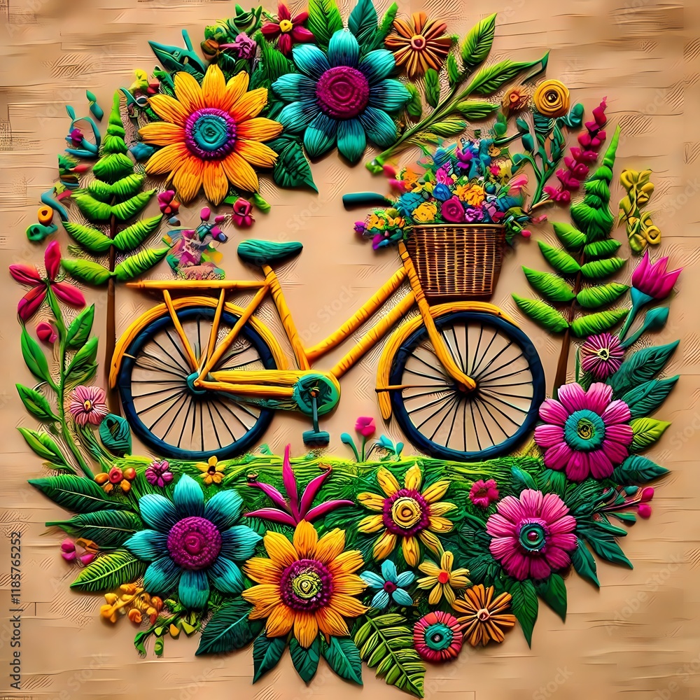 bicycle with flowers bicycle with flowers